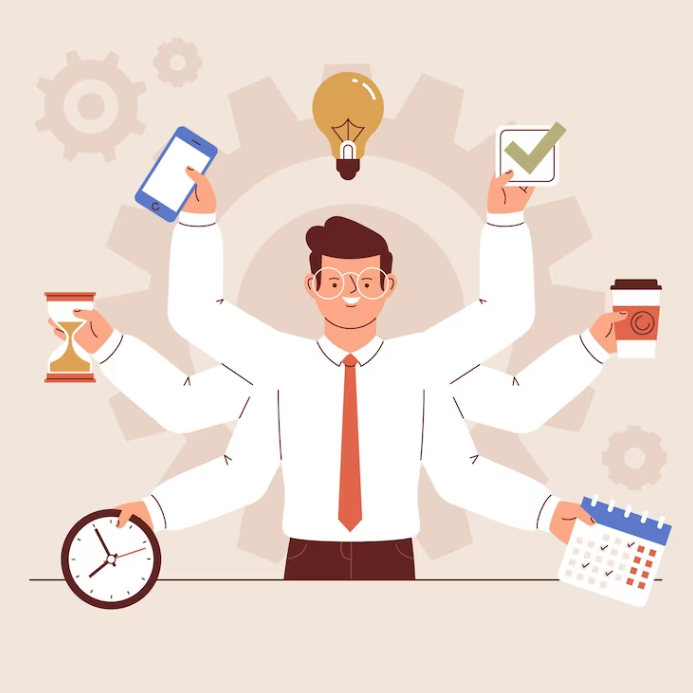 a picture of time management concept illustrated